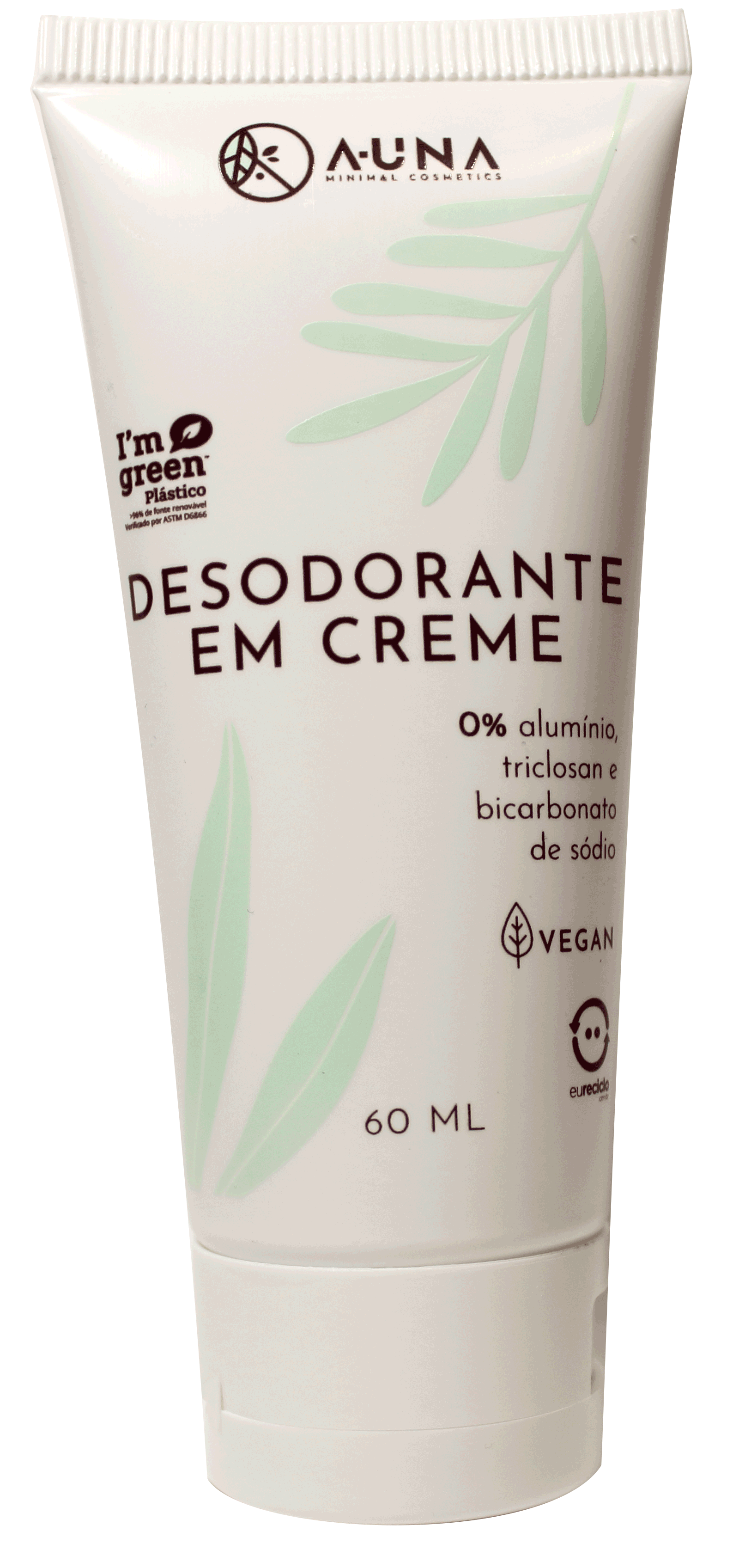 Desodorante em creme A-UNA - 0% Alumínio, Triclosan e Bicarbonato de Sódio - 60ml