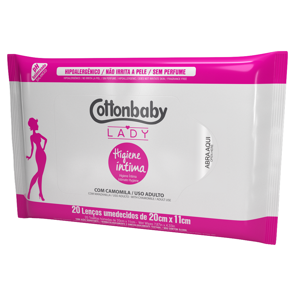 Lenço umedecido Cottonbaby Lady higiene íntima